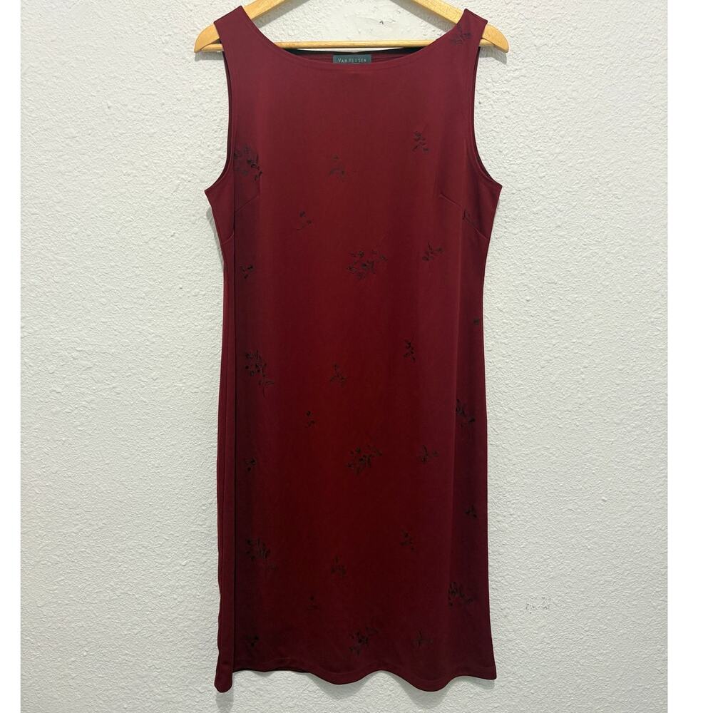 Vintage 90s Red Dress Floral Embroidered Romantic Y2K Fairy Dainty Whimsygoth
